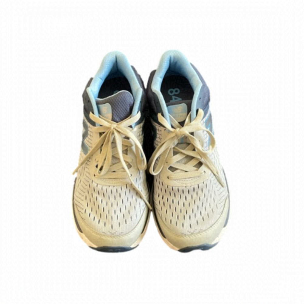 New Balance Beige and Blue Athletic Shoes